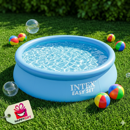 Intex Easy Set Inflatable Above Ground Pool – 8ft x 24in Family Swimming Pool
