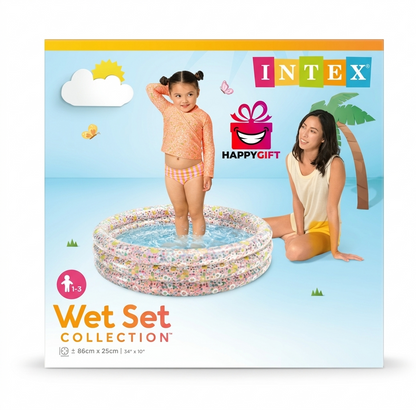 Intex Wet Set Collection Pink Cherry Pattern Inflatable Kids Pool (58" x 13")