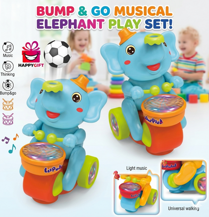 The Ultimate Bump & Go Musical Drumming Elephant!