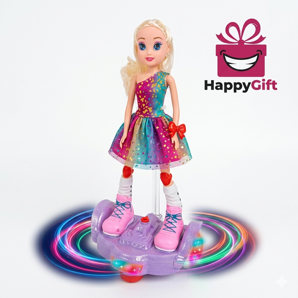 Scooter Girls Electric Dancing Doll with LED Lights & Music – Spray Function Balance Scooter Toy