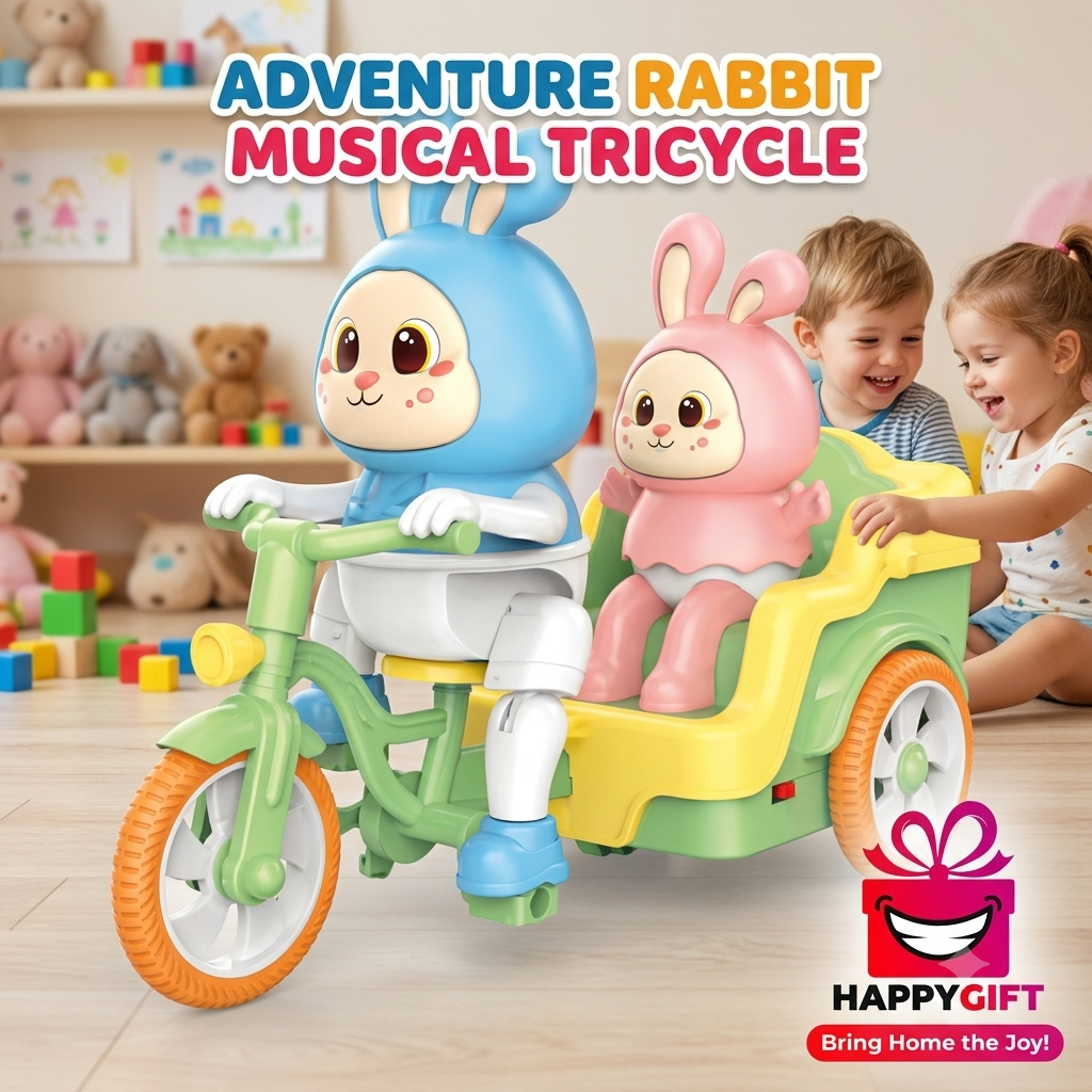 Musical Bunny Tricycle – Interactive Ride-On Toy for Toddlers