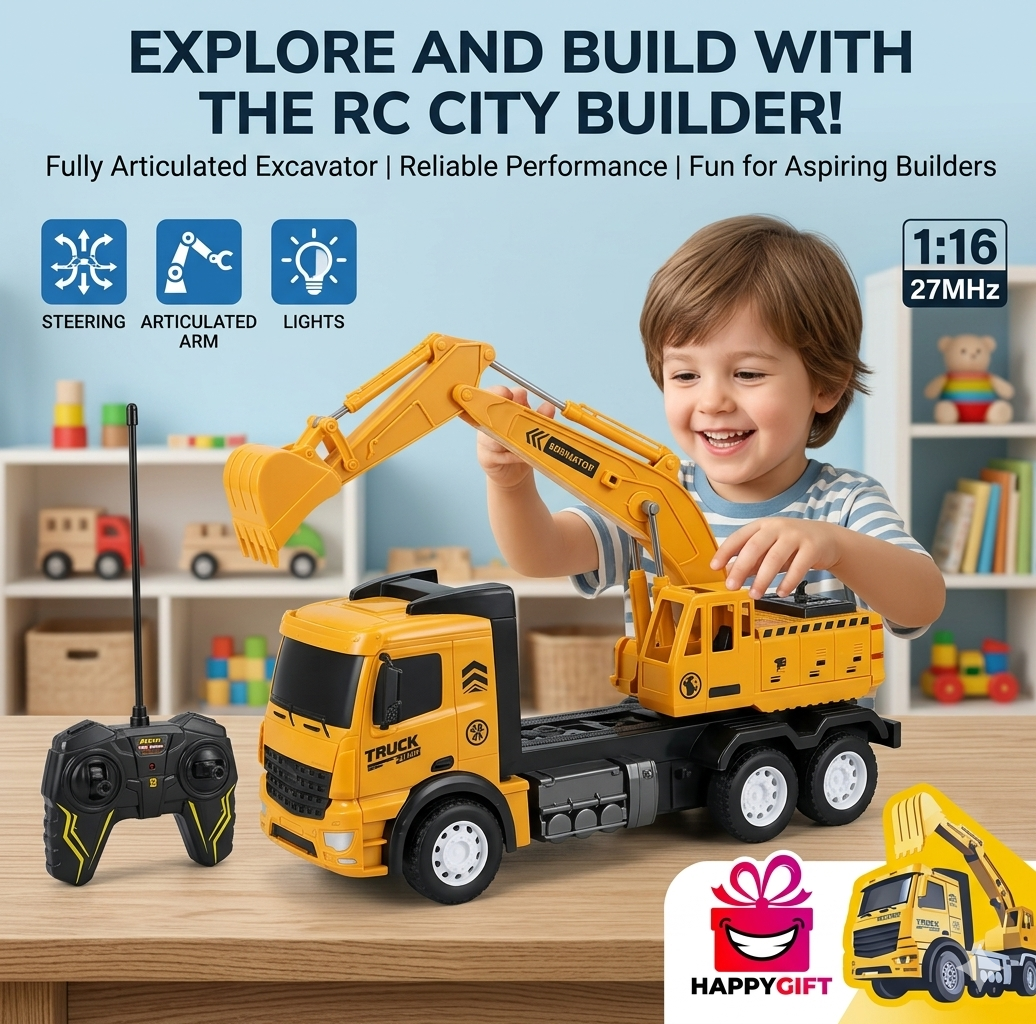 RC City Builder Excavator Toy Set