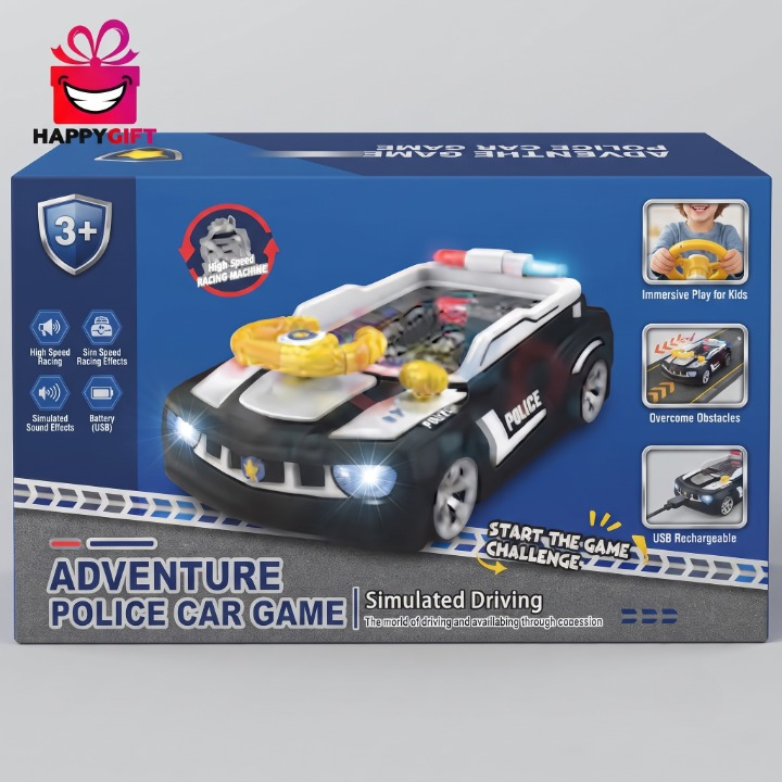 Adventure Police Car Game: Simulated Driving Toy with Lights, Sound & Endless Track