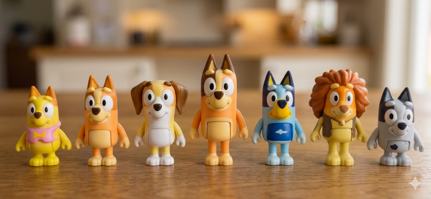 Bluey Family & Friends 7-Figure Collector Pack - High-Quality Toy Set