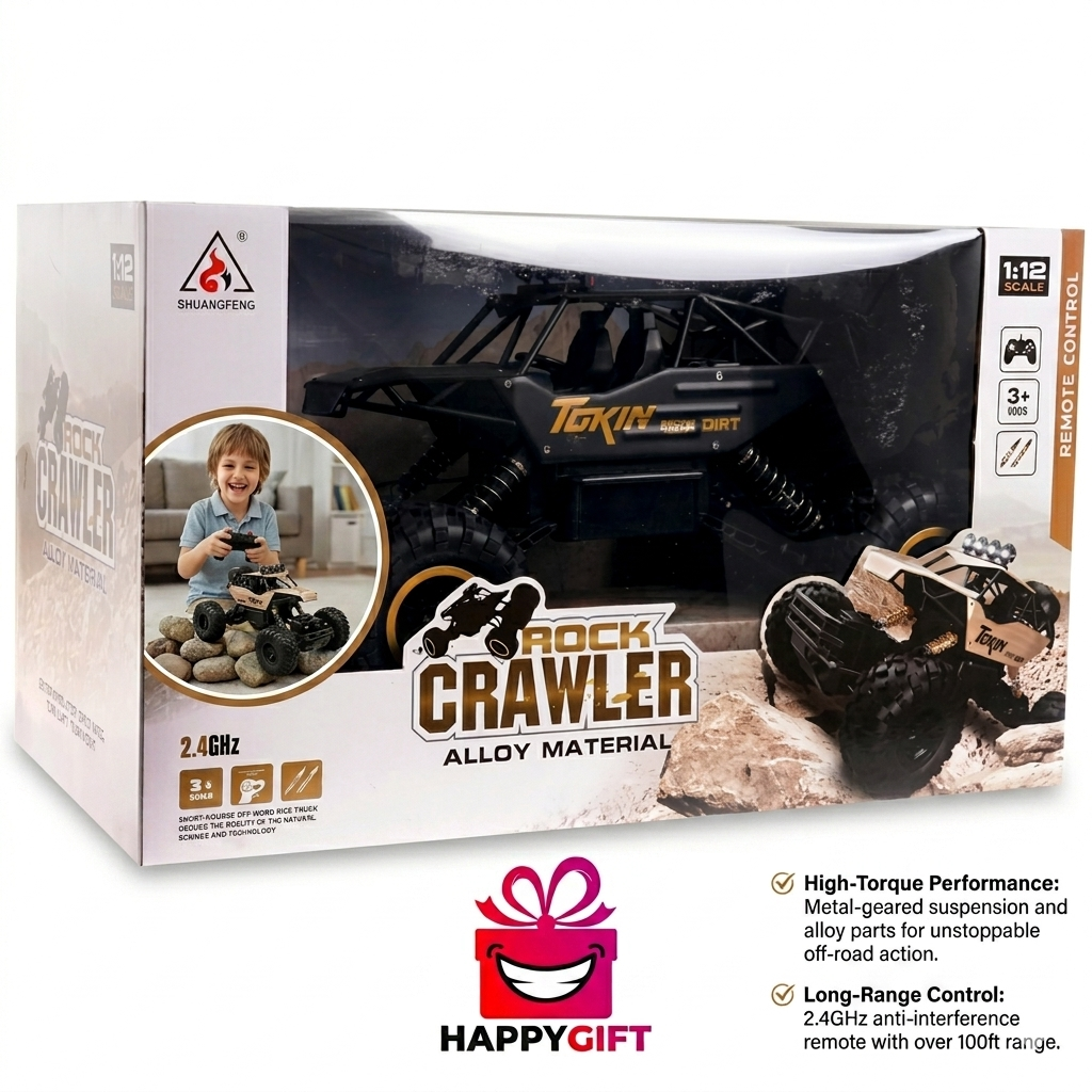 1:16 Off-Road RC Rock Crawler – 2.4GHz High-Torque 4WD Alloy Body Remote Control Monster Truck Toy for Kids