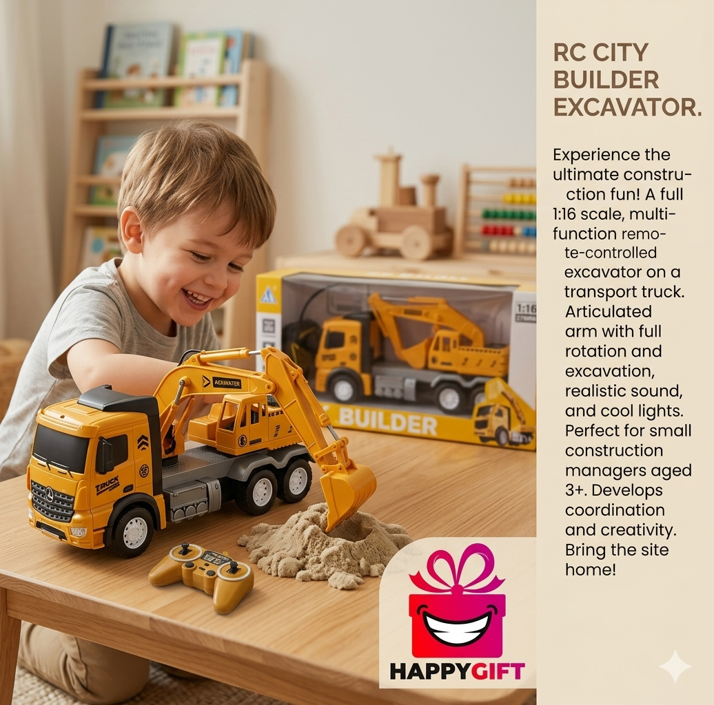 RC City Builder Excavator Toy Set