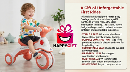 Premium LED-Lit Tricycle for Toddlers with Comfort Seat and Easy-Grip Handles