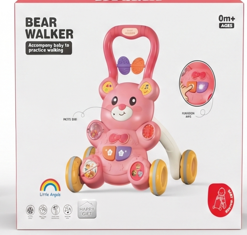 Baby Musical Bear Walker & Activity Center — 0M+ First Steps Companion Toy