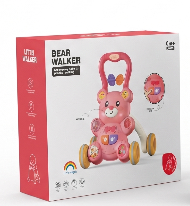Baby Musical Bear Walker & Activity Center — 0M+ First Steps Companion Toy