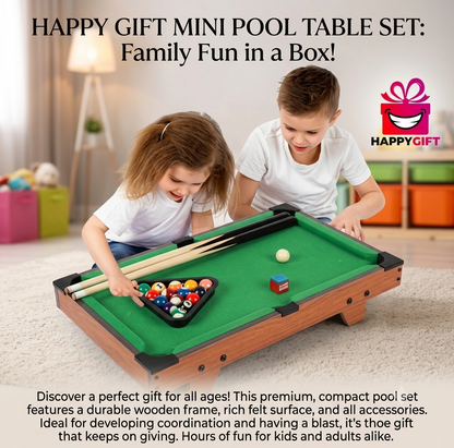 Tabletop Pool Table Set - Complete Mini Billiards Game for All Ages