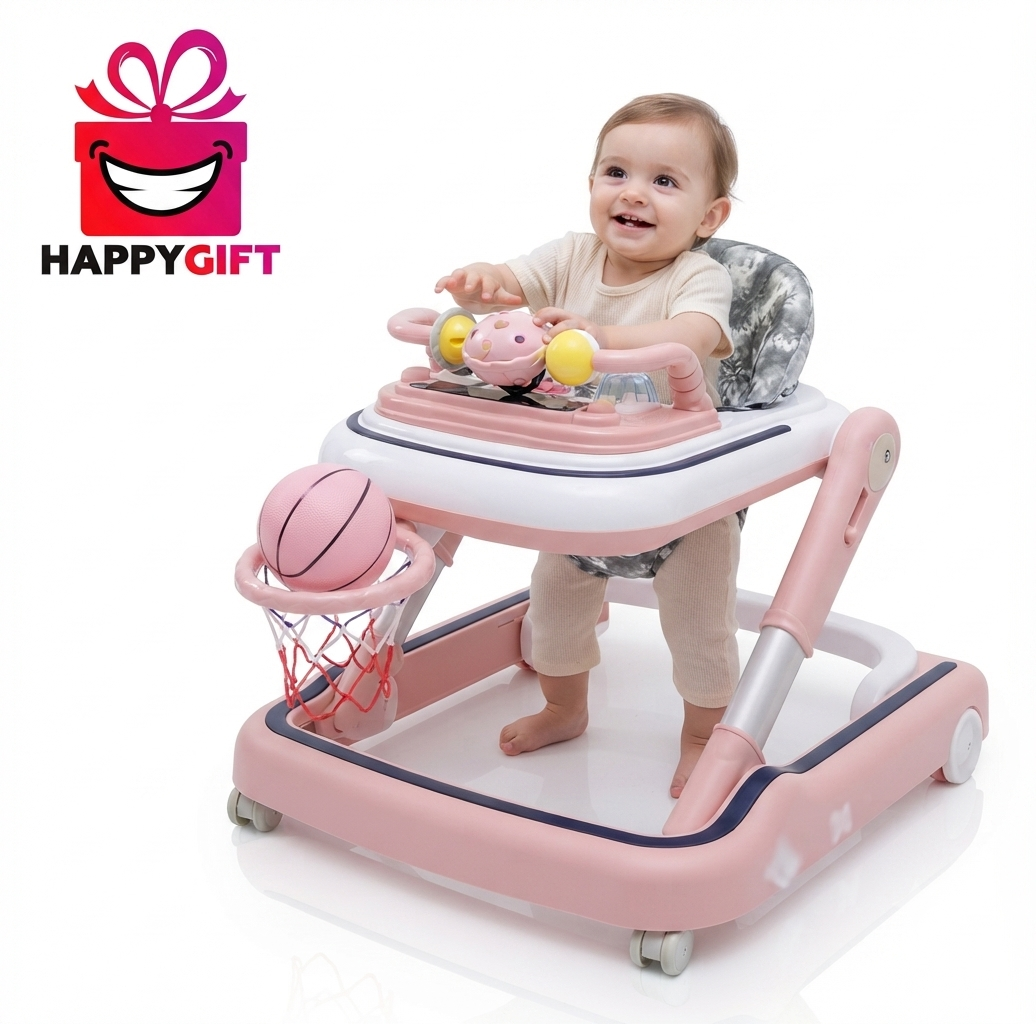 Little Steps 2-in-1 Baby Walker & Activity Center (Pink)