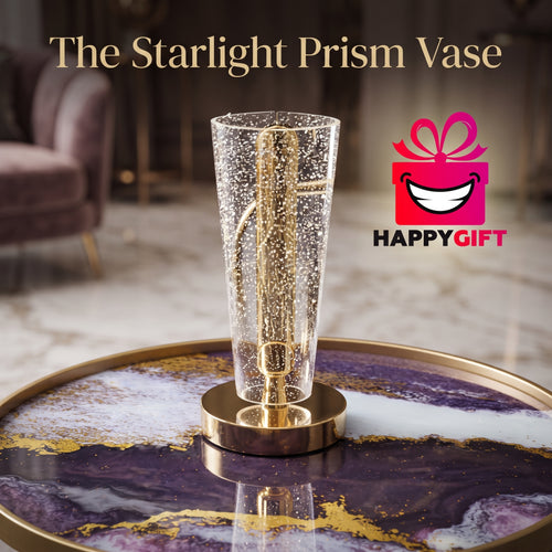 "Illuminate Your Moments: Premium Glass & Brass Happy Gift Lamp"