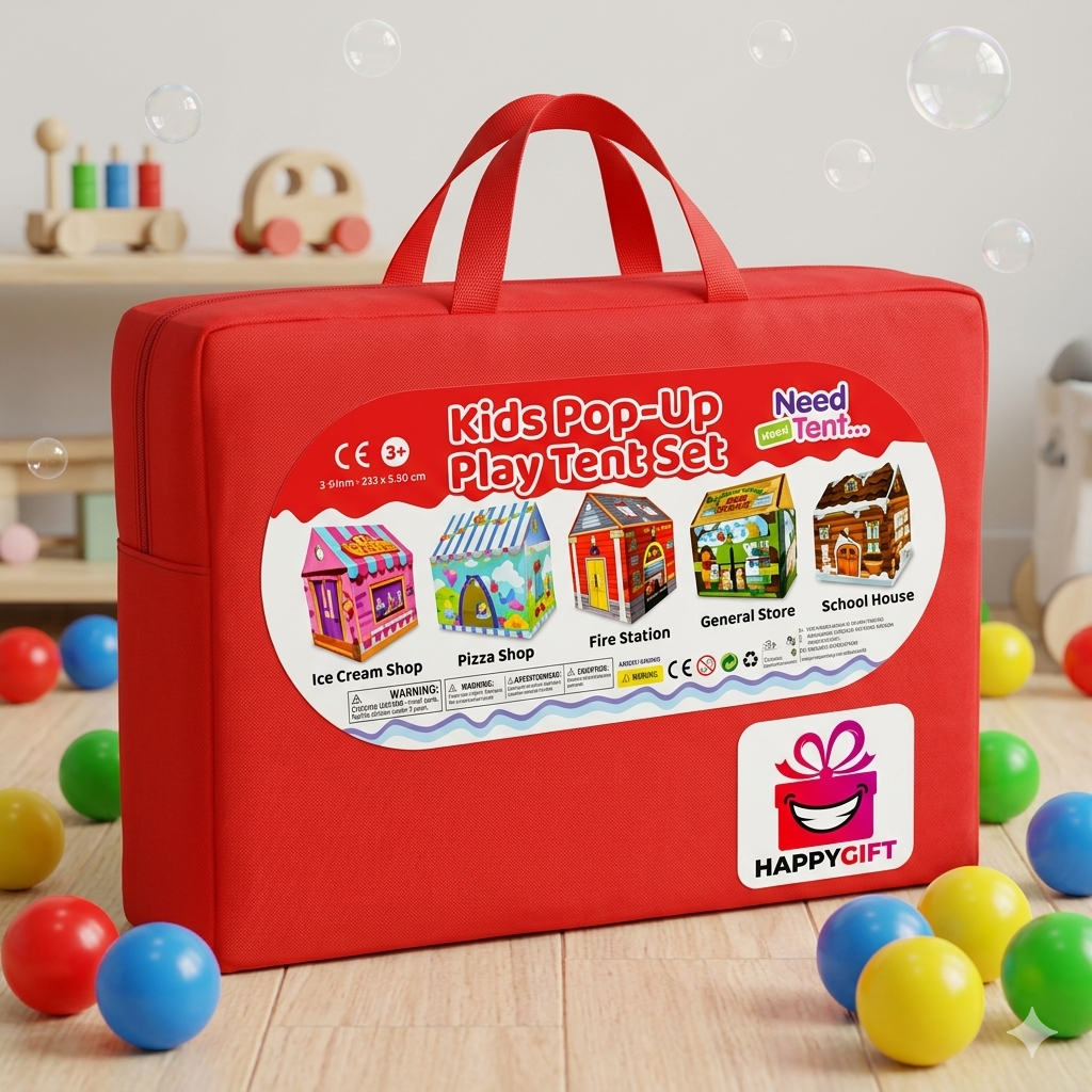 Kids Theme Playhouse Tent Set with Portable Carry Bag (Premium Role-Play Edition)