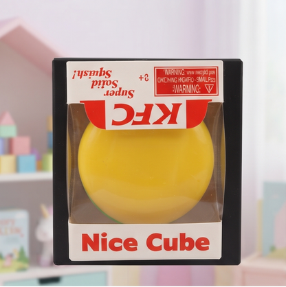 KFC Super Solid Squish! Nice Cube by Schylling - Yellow Fidget Stress Ball