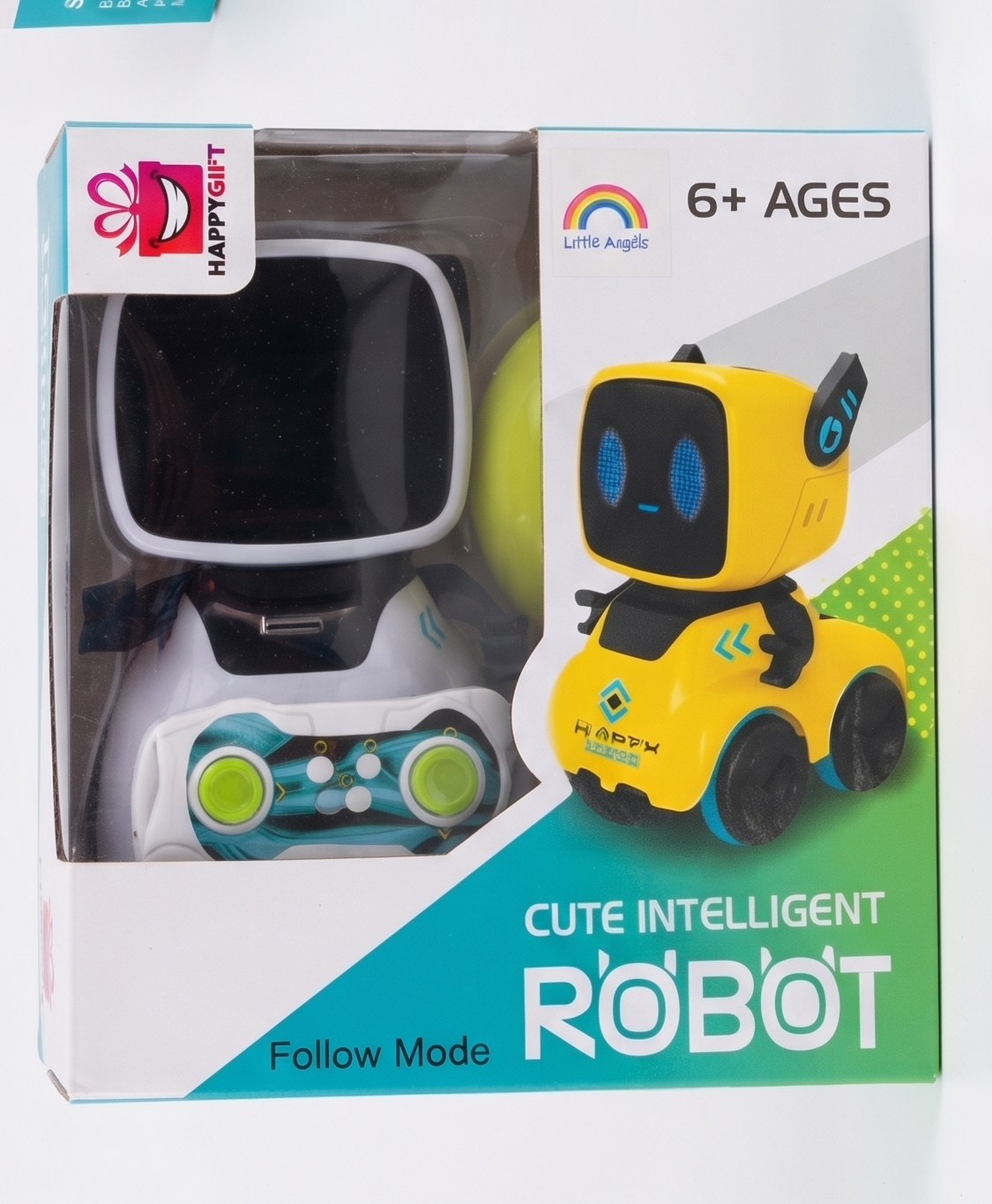 Cute Intelligent RC Robot Toy — 2.4G Remote Control Follow-Mode Car with Light-Up Eyes
