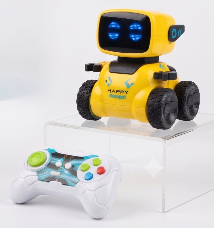 Cute Intelligent RC Robot Toy — 2.4G Remote Control Follow-Mode Car with Light-Up Eyes