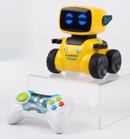 Cute Intelligent RC Robot Toy — 2.4G Remote Control Follow-Mode Car with Light-Up Eyes