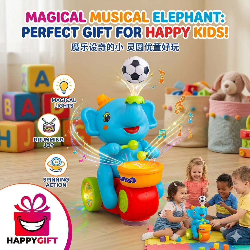 The Ultimate Bump & Go Musical Drumming Elephant!