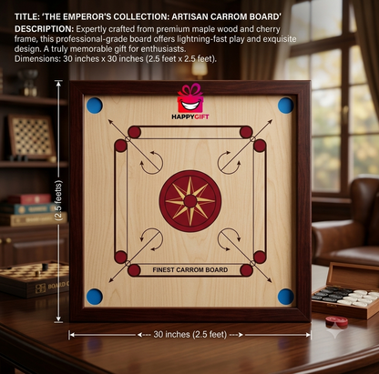 Elegant Artisan Carrom Board - The Emperor's Collection