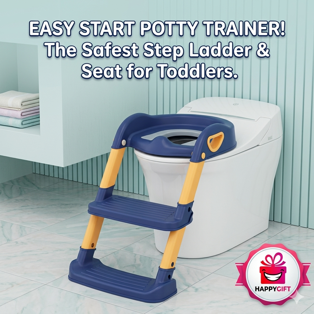 Easy Start Potty Trainer: The Safest Step Ladder & Seat for Toddlers!