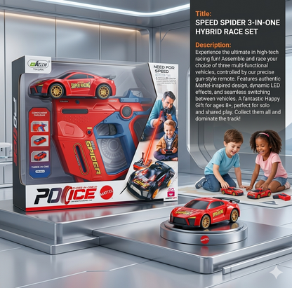 Spider Racer: 3-in-1 Laser Target Transforming Car