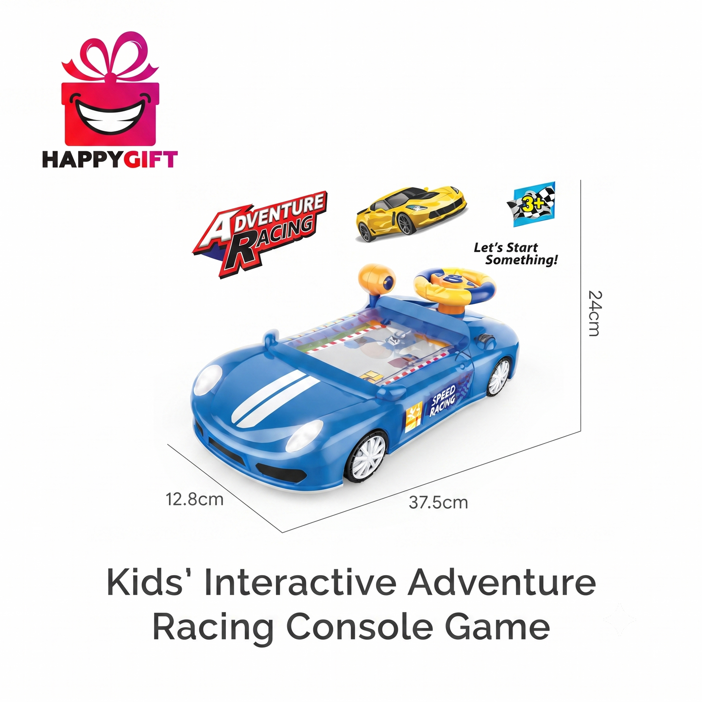 Adventure Racing - Ultimate Mini Race Simulator Toy Set with Box & Steering Wheel