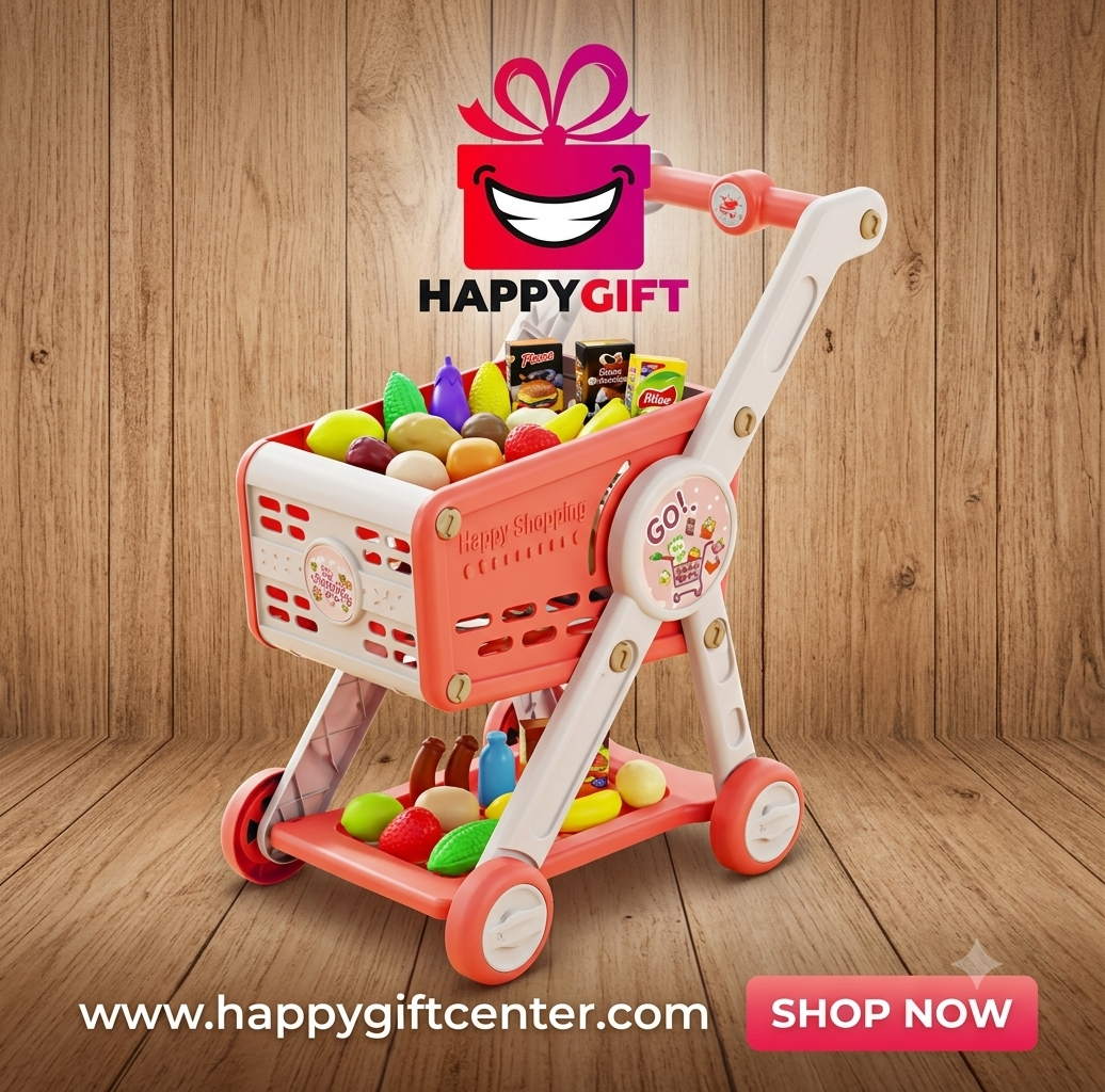 Make Grocery Day Fun with the Happy Gift Shopping Cart! 🛒🍎