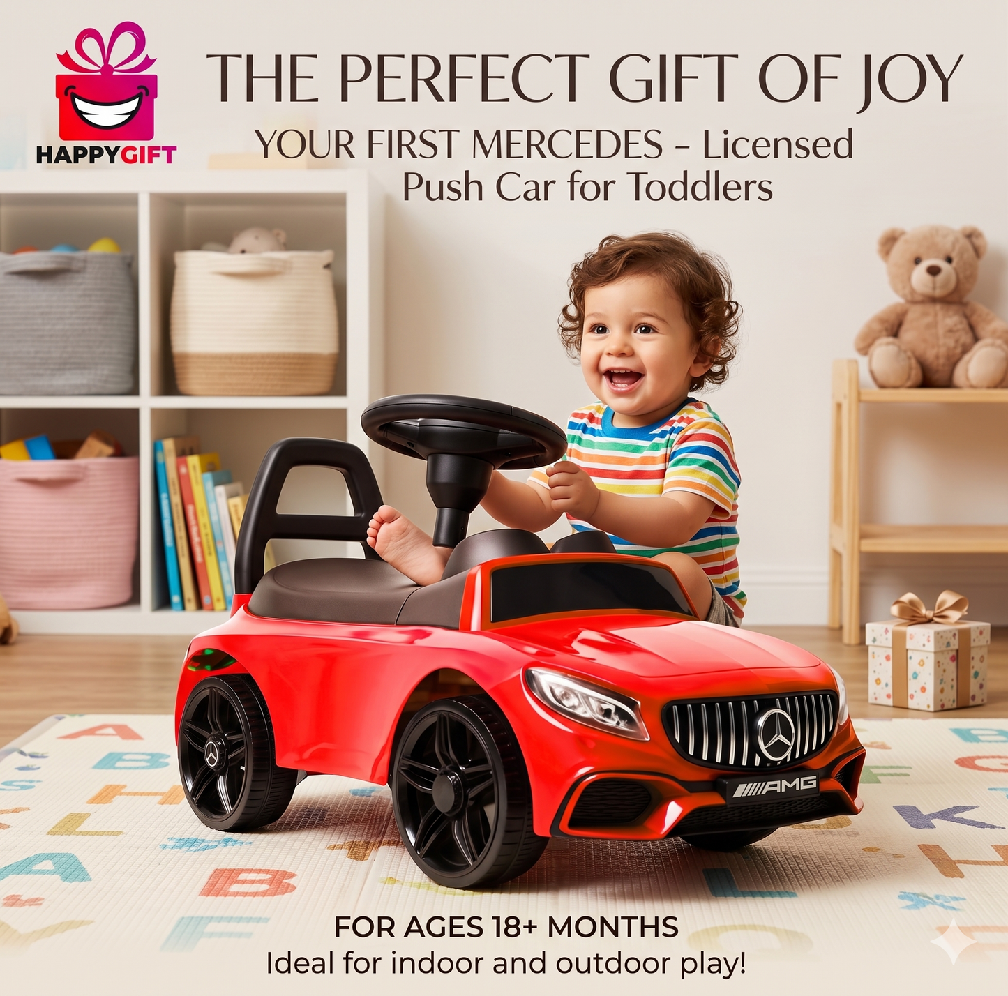 Premium Mercedes-Benz Licensed Toddler Ride-On push car