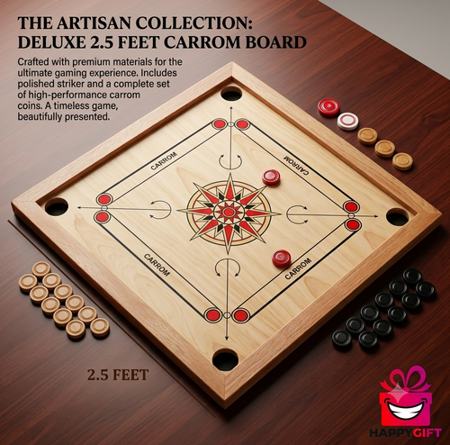 Elegant Artisan Carrom Board - The Emperor's Collection