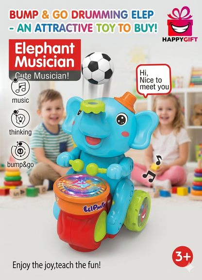 The Ultimate Bump & Go Musical Drumming Elephant!