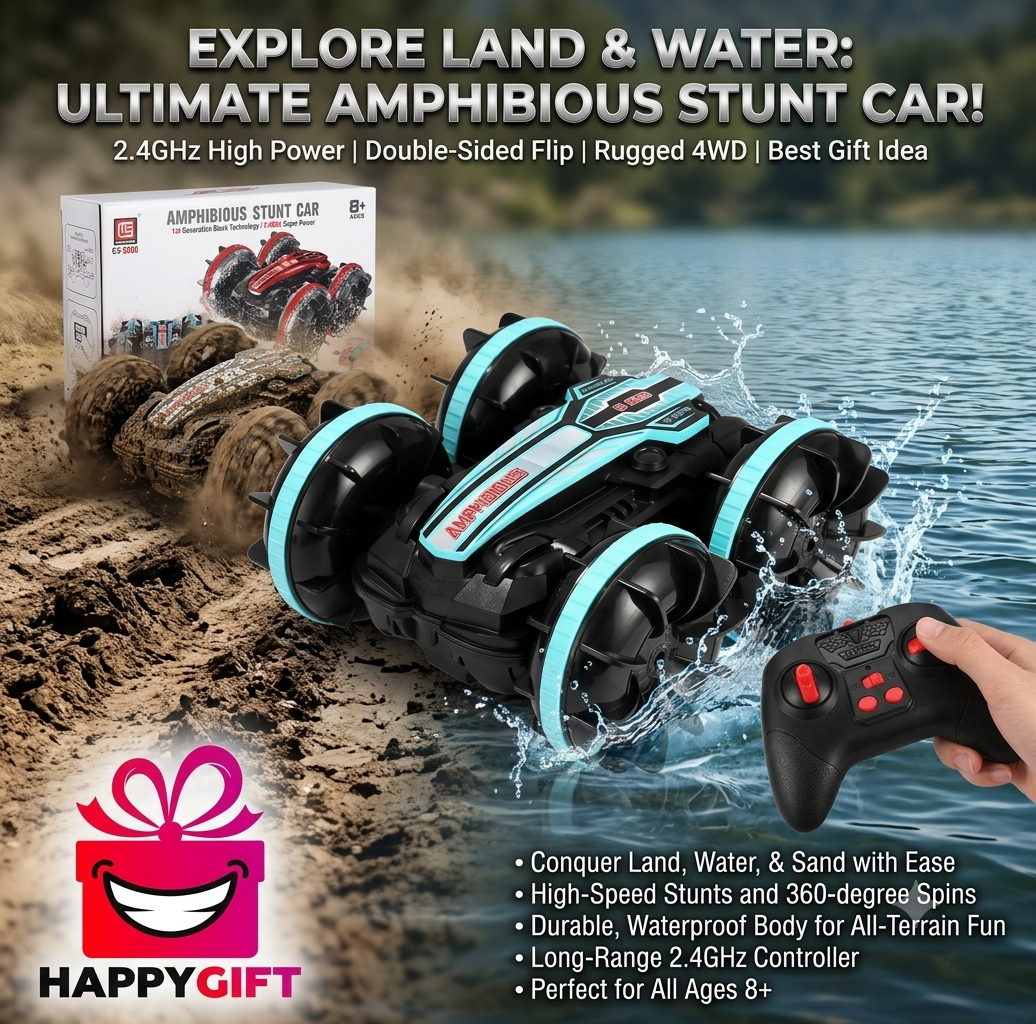 Ultimate Amphibious 360° Stunt RC Car – Conquer Land & Water