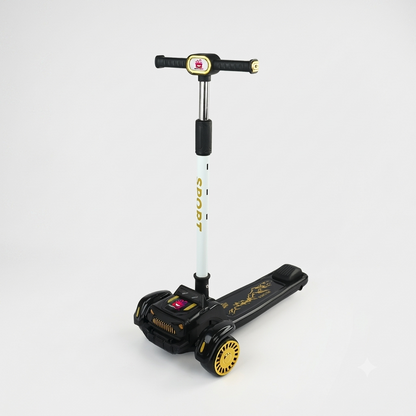 3-Wheel Kids' Scooter – Sleek Black & Gold Edition