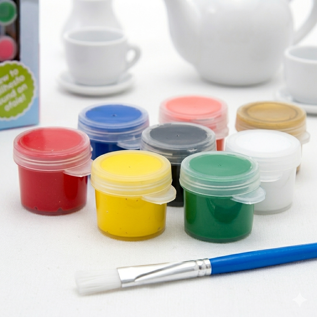 Ceramic Tea Set – 14pc DIY Arts & Crafts Kit for Kids