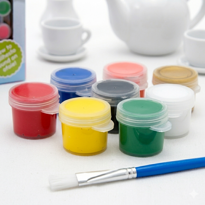 Ceramic Tea Set – 14pc DIY Arts & Crafts Kit for Kids
