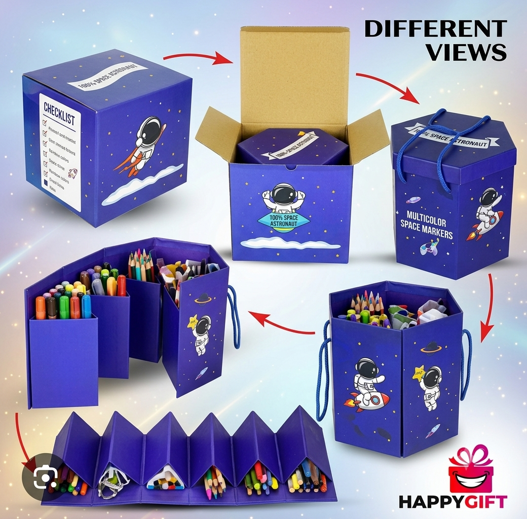 Premium Hexagonal Art Organizer & Creativity Kit