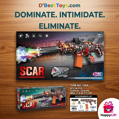 SCAR Electric Gel Blaster – High-Performance Battle Toy with Light & Smoke Effects