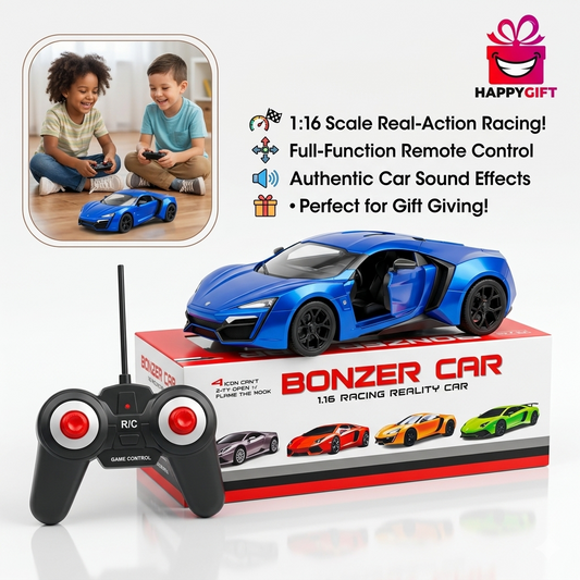 Bonzer Car: 1:16 Scale Remote Control Supercar with Realistic Smoke Spray Exhaust
