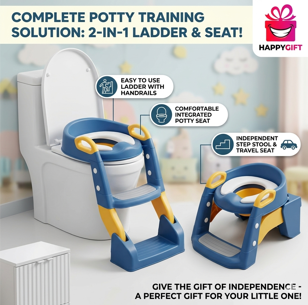 Easy Start Potty Trainer: The Safest Step Ladder & Seat for Toddlers!