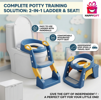 Easy Start Potty Trainer: The Safest Step Ladder & Seat for Toddlers!