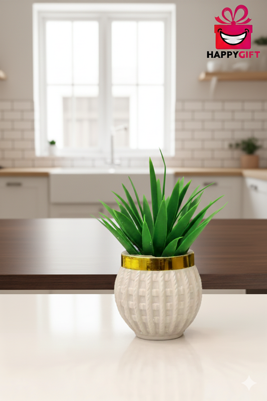 Mini Faux Succulent in White Ceramic Pot – Chic Décor Gift