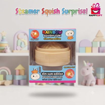 Rainbow Squishy Fun! Dim Sum Edition Steamer - Blind Box Fidget Toy