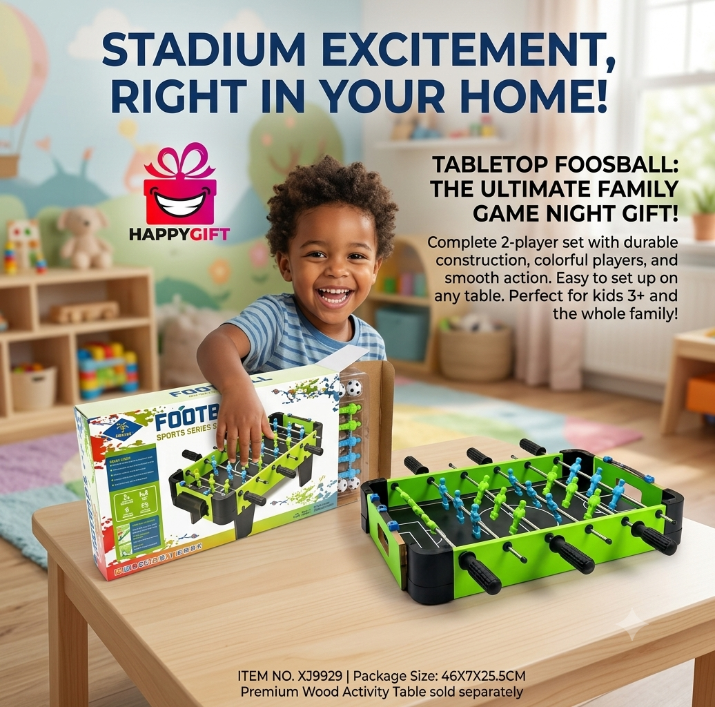 Tabletop Foosball Game – Portable Mini Soccer Set for Kids & Family