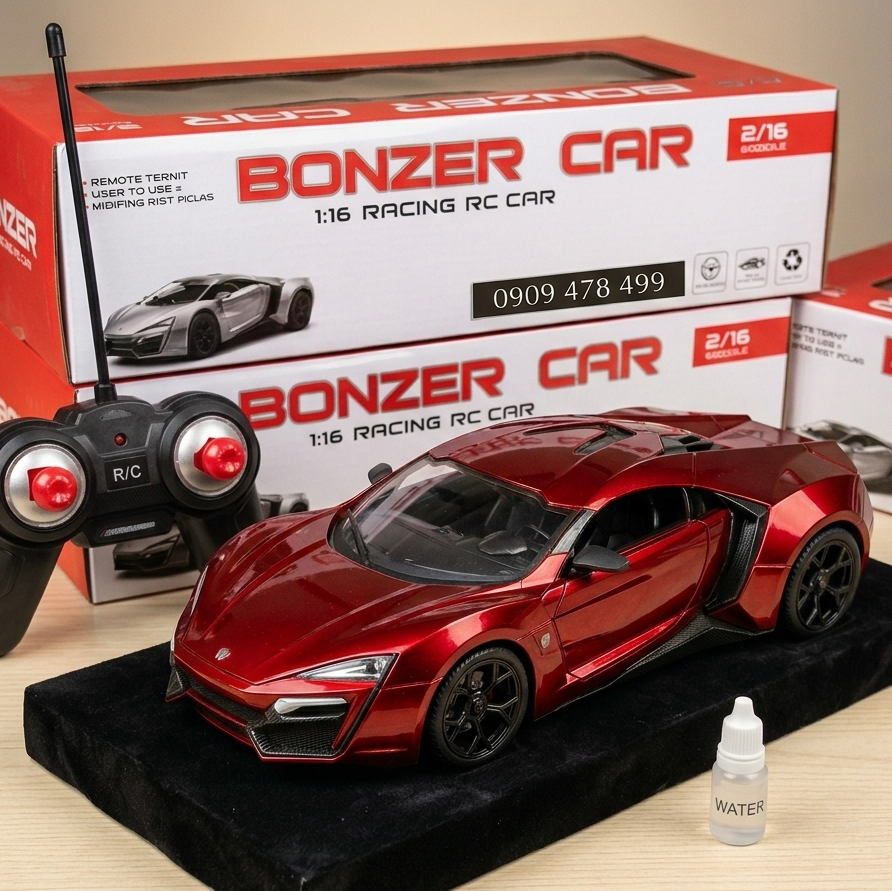 Bonzer Car: 1:16 Scale Remote Control Supercar with Realistic Smoke Spray Exhaust