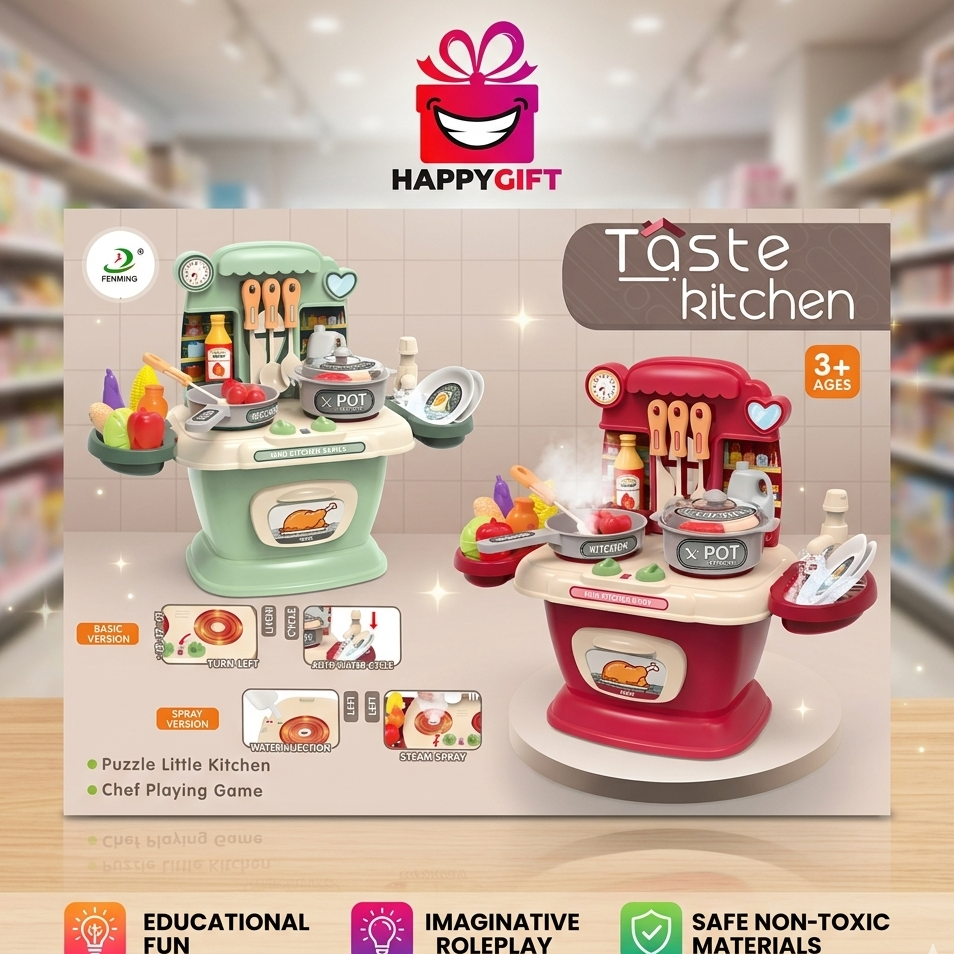 Taste Kitchen Interactive Mini Chef Playset with Safe Steam Spray & Running Water