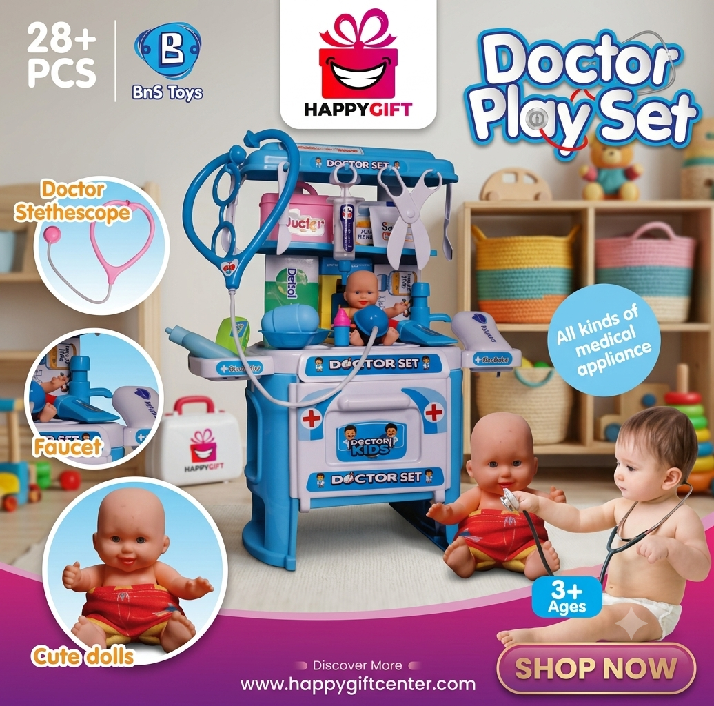 Ultimate Doctor’s Medical Kit Collection – 3-in-1 Pretend Play Hospital Set with Doll & Accessories