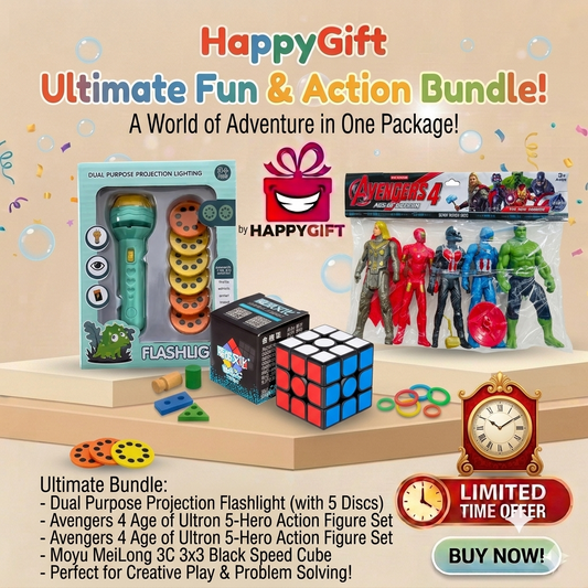 HappyGift Ultimate Fun & Action Bundle – 3-In-1 Adventure & Puzzle Toy Set