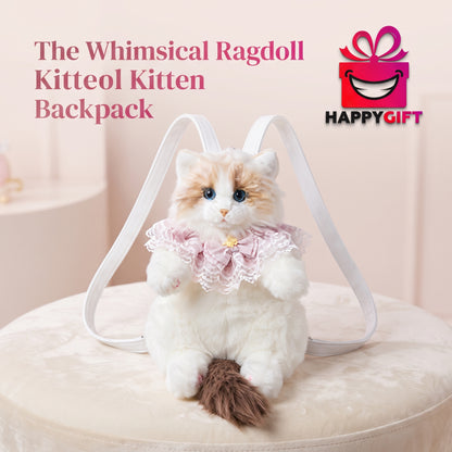 The Whimsical Ragdoll Kitten Backpack — Ultra-Realistic Plush Cat Bag