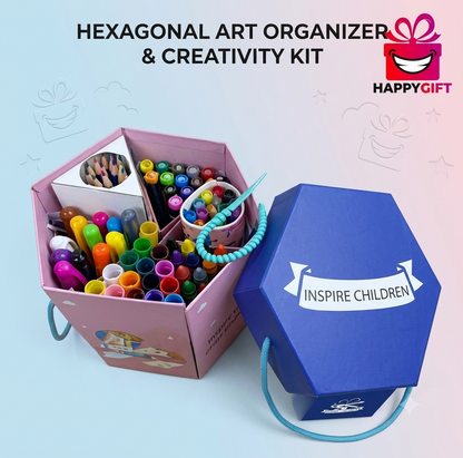 Premium Hexagonal Art Organizer & Creativity Kit