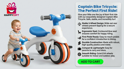Premium LED-Lit Tricycle for Toddlers with Comfort Seat and Easy-Grip Handles
