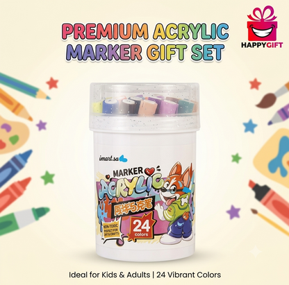 Premium 24-Color Acrylic Marker Set – Unleash Your Creativity!